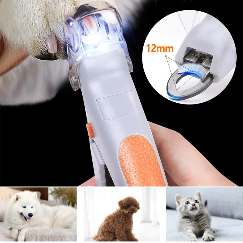 Illuminated nail outlet clipper